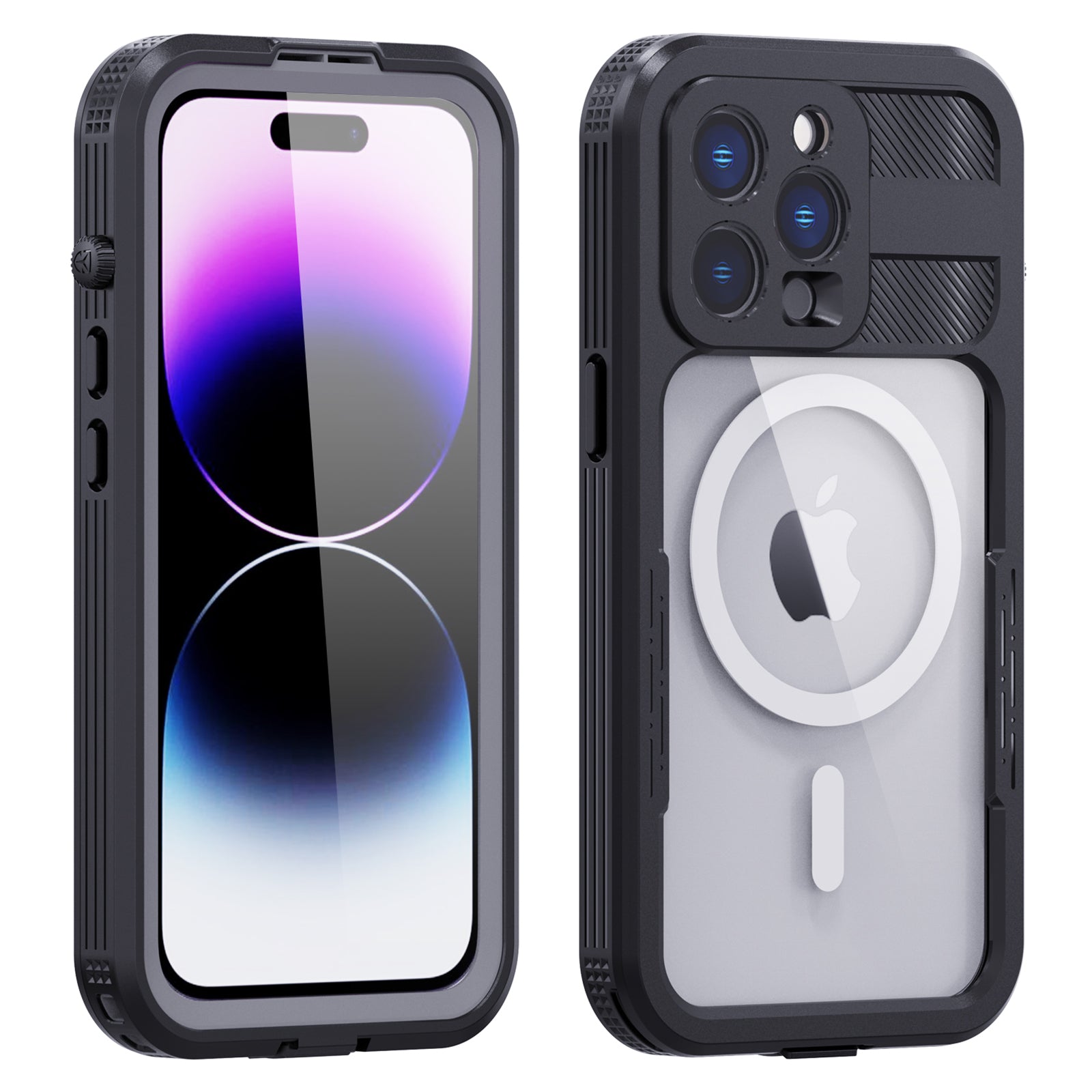 SHELLBOX IP68 Waterproof Case for iPhone 14 Pro PC+TPU Ultra-thin Transaprent Phone Back Cover Compatible with MagSafe SHELLBOX IP68 Waterproof Case for iPhone 14 Pro PC+TPU Ultra-thin Transaprent Phone Back Cover Compatible with MagSafe
